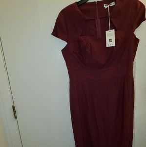 Grace Karin burgundy retro vintage style dress